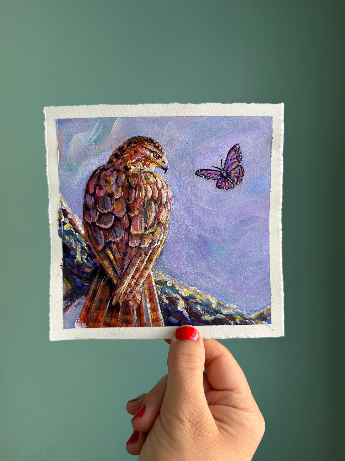 “The Messengers” Original on Paper - 6x6”