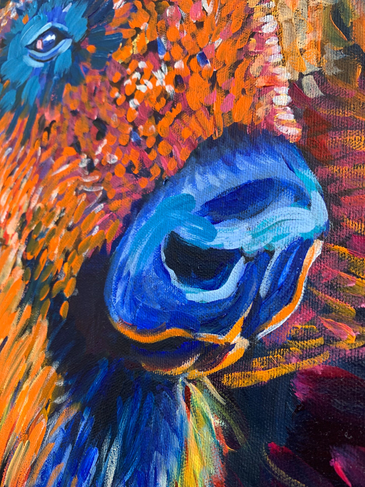 "The Painted Bison" Oil on Canvas