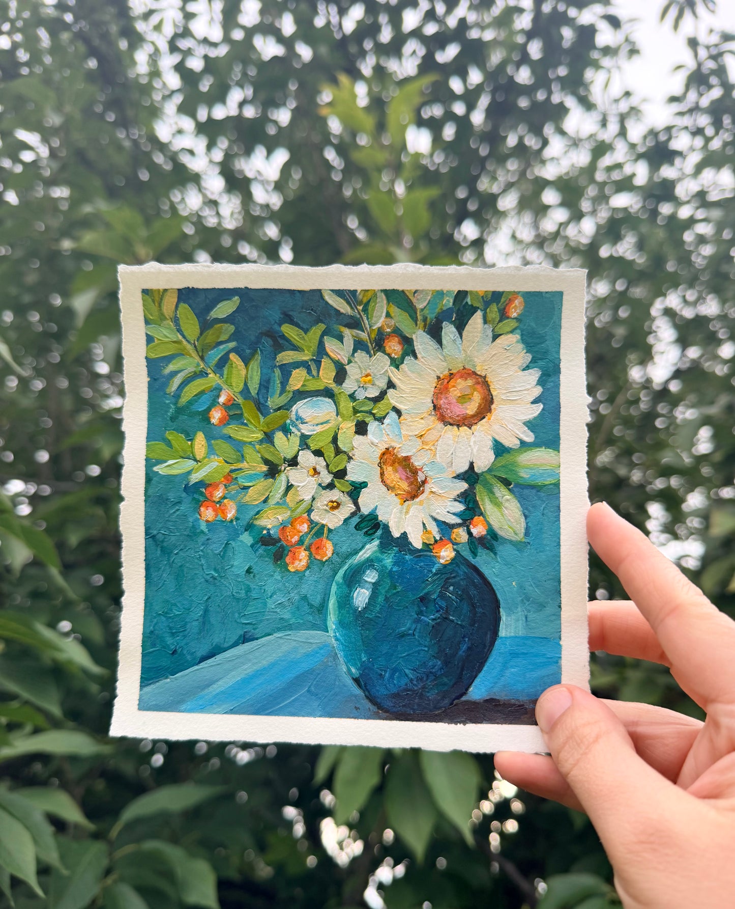"In Good Company" Original on Paper - 6x6"