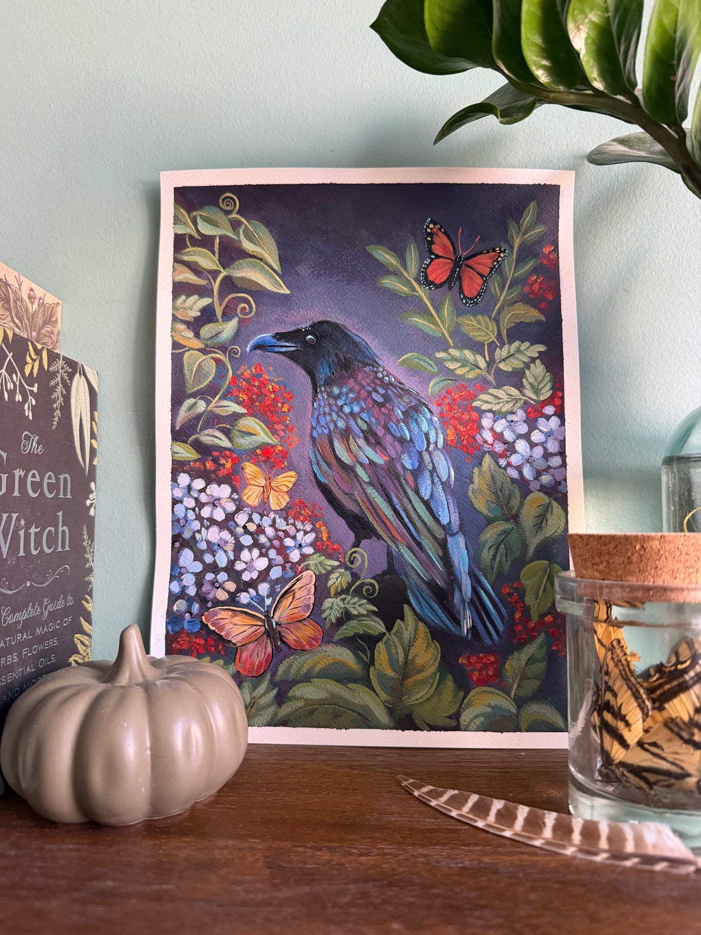 "Of Garden & Plume" Original on Paper - 9x12"
