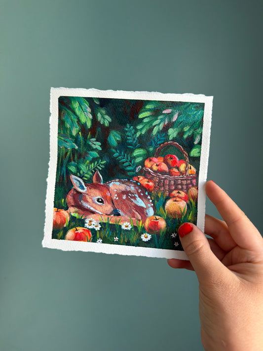 "A Season of Plenty" Original on Paper - 6x6"