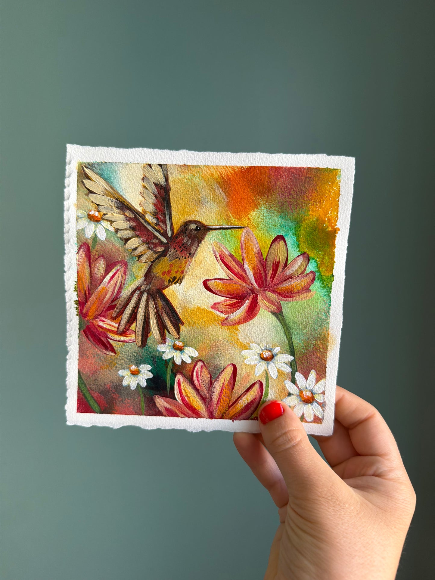 "Life in Bloom" Original on Paper - 6x6"