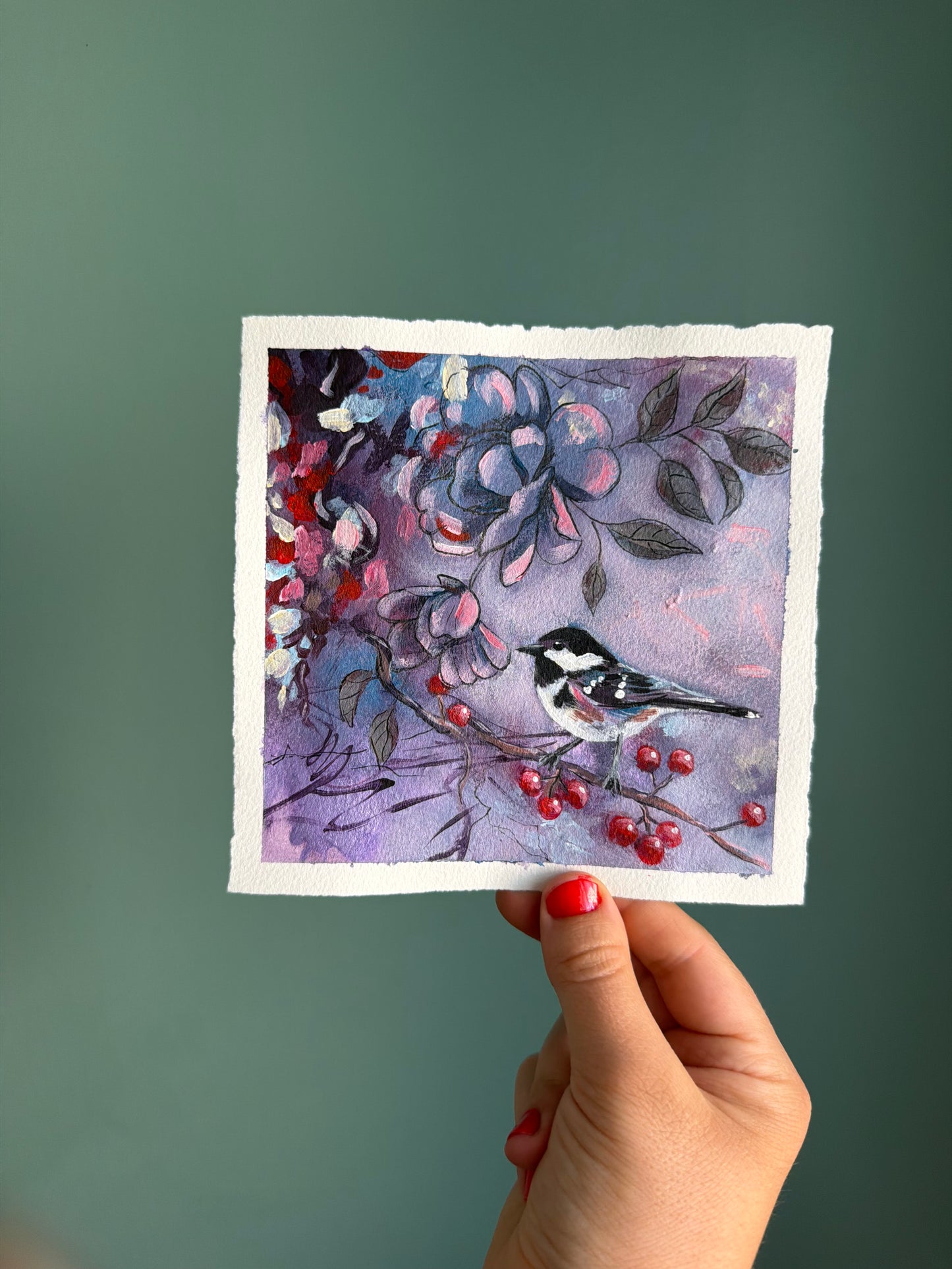"The Songkeeper" Original on Paper - 6x6"