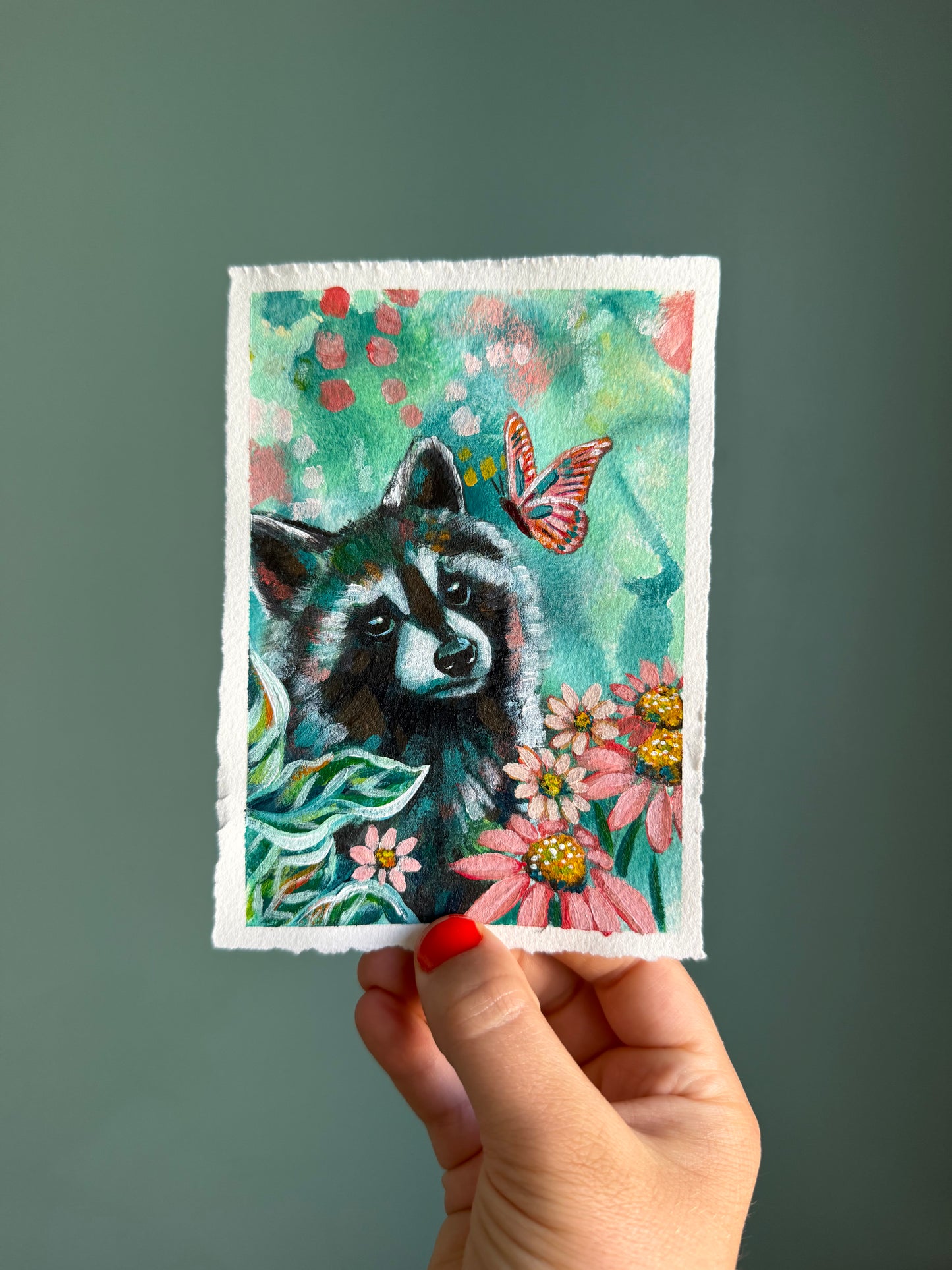 "A Curious Encounter" Original on Paper - 4.25x6"