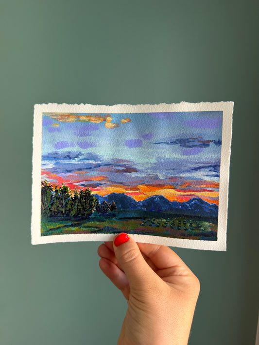 "A Beautiful Ending" Original on Paper - 7x5”