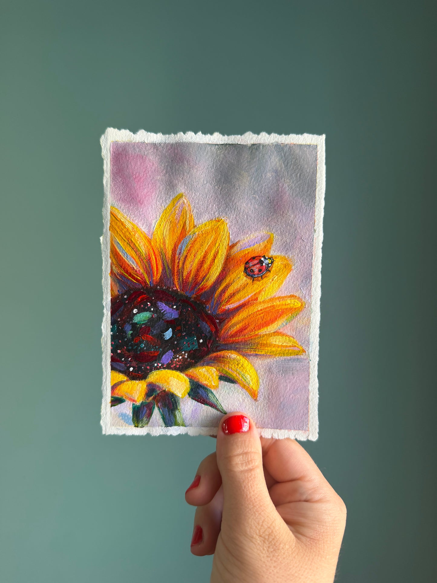 “Among the Petals” Original on Paper - 4.25x6”