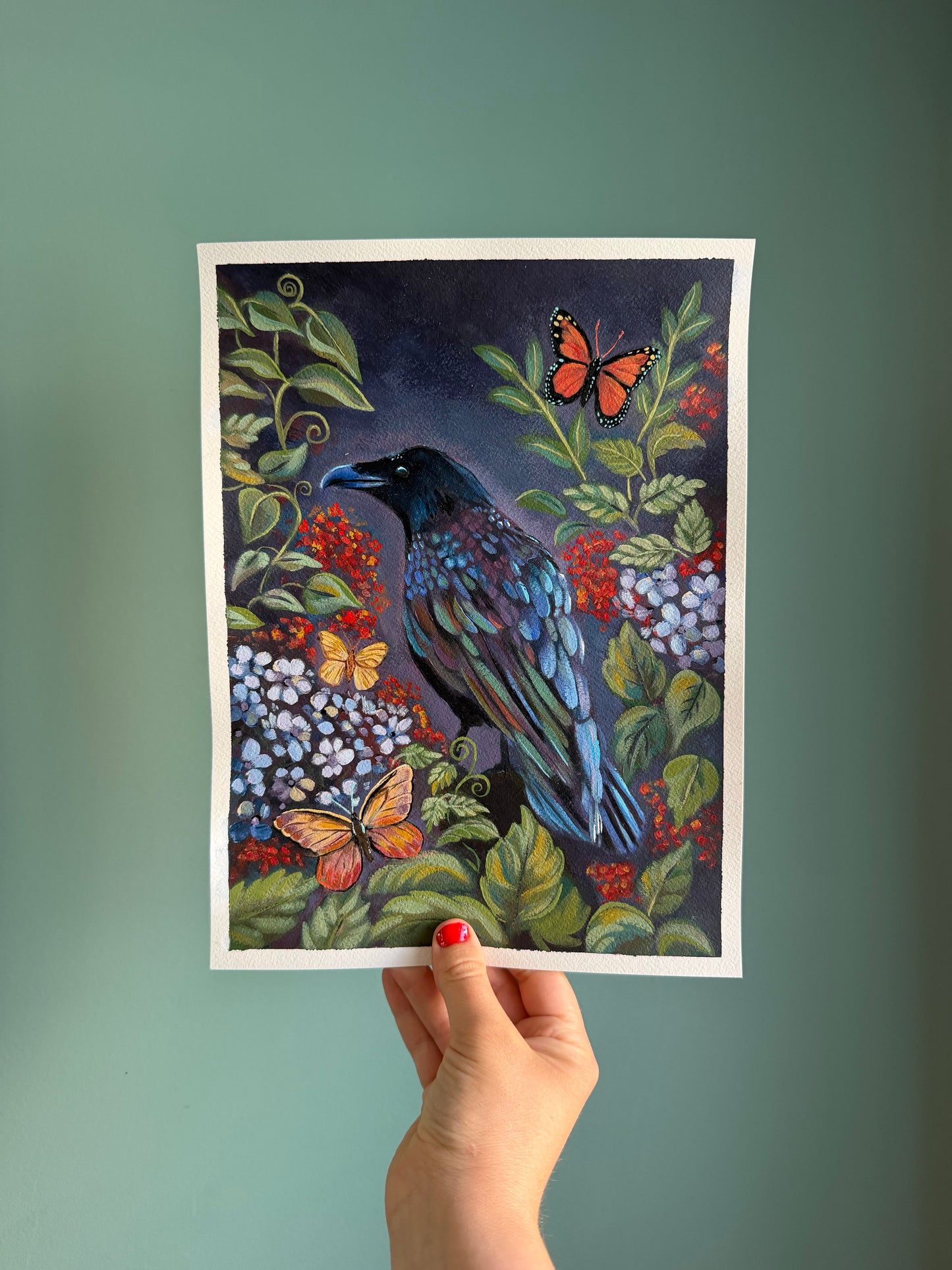 "Of Garden & Plume" Original on Paper - 9x12"