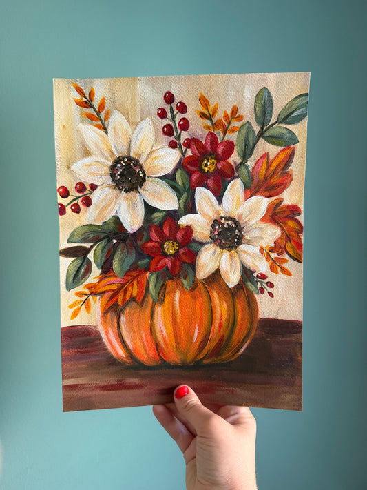 "Autumn’s Bouquet" Original on Paper - 9x12"