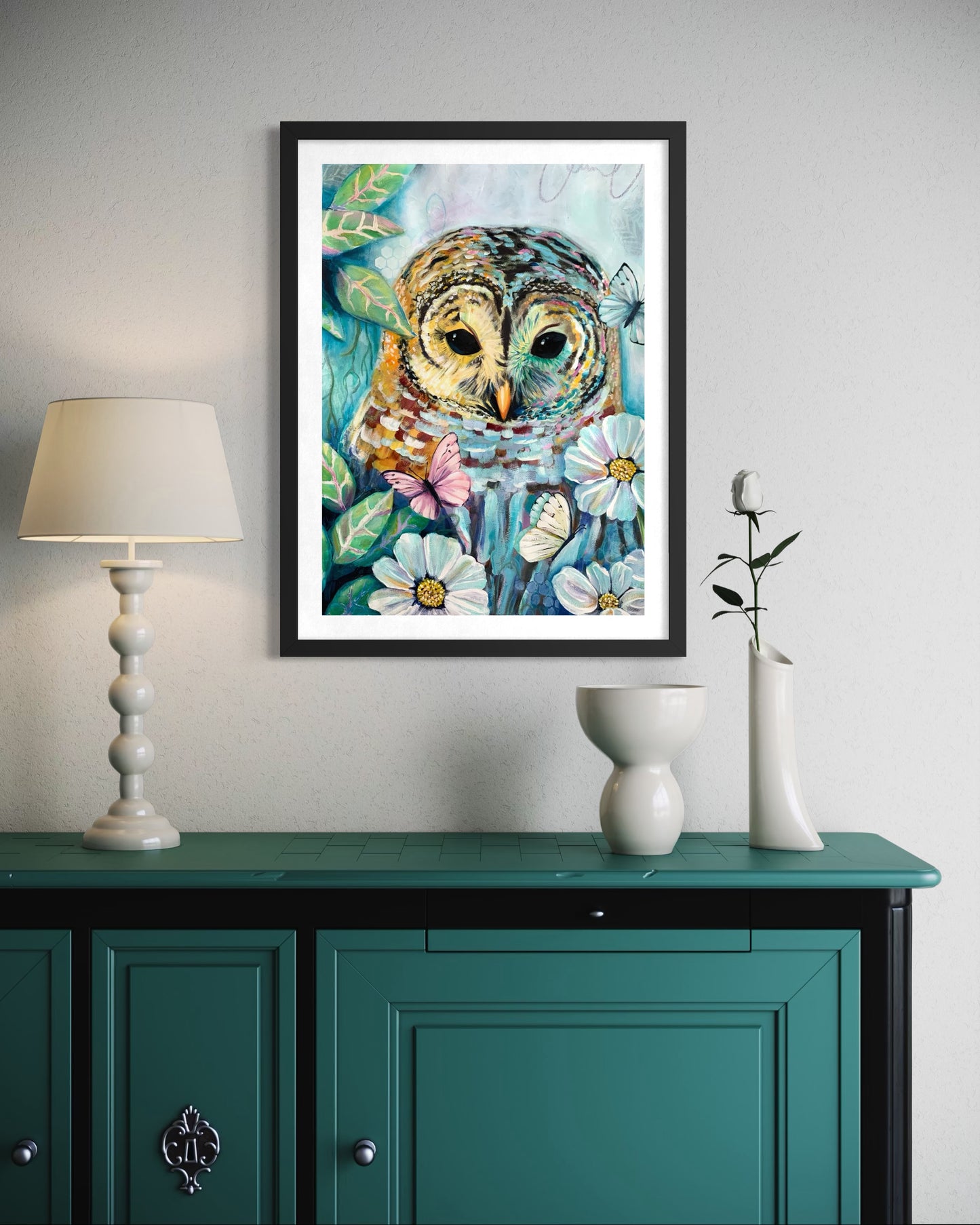"Watcher Among the Flowers" Original On Paper