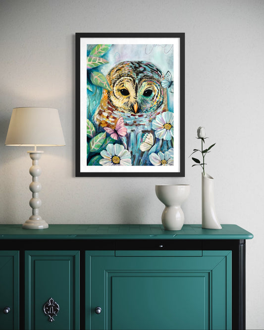 "Watcher Among the Flowers" Original On Paper